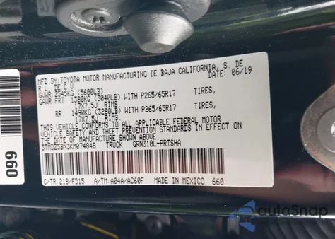 2019 Toyota Tacoma Trd Sport from USA, damaged, VIN 3TMDZ5BN3KM074848